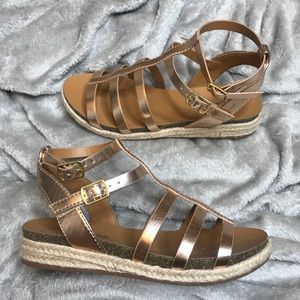 City Classified Rose Gold Espadrilles Sandals